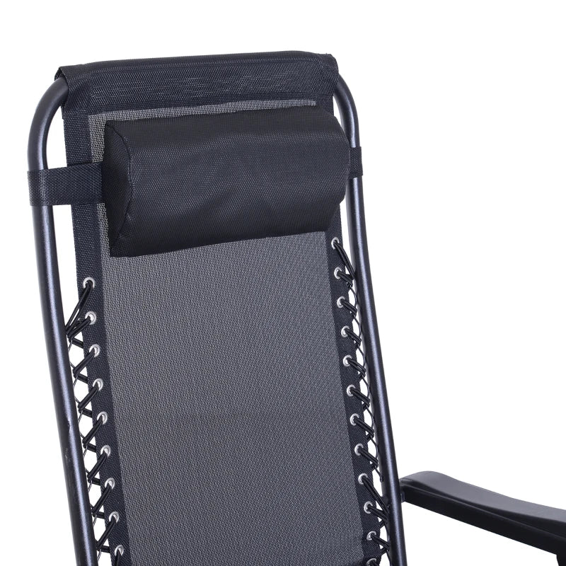 Zero Gravity Reclining Rocking Chair with Cup Holder - Black