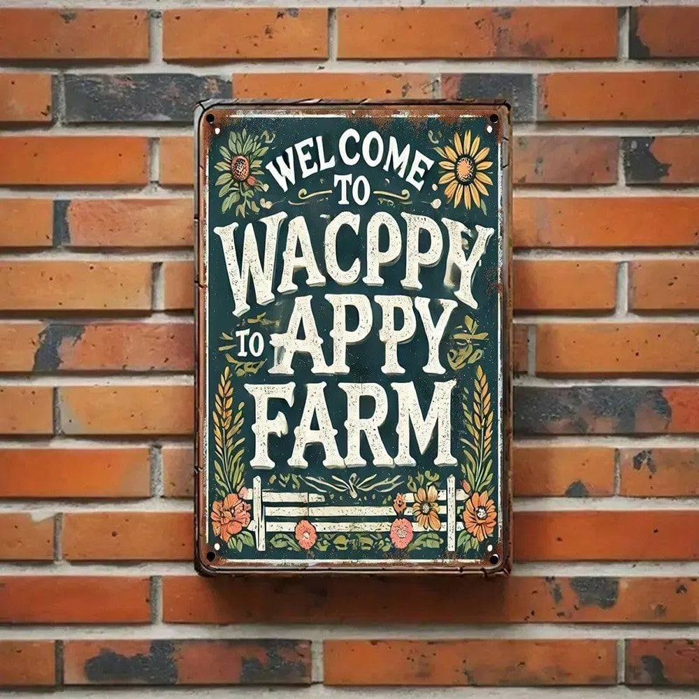 Welcome to Farm Vintage Rustic Metal Sign - 8x12 Inch Plaque