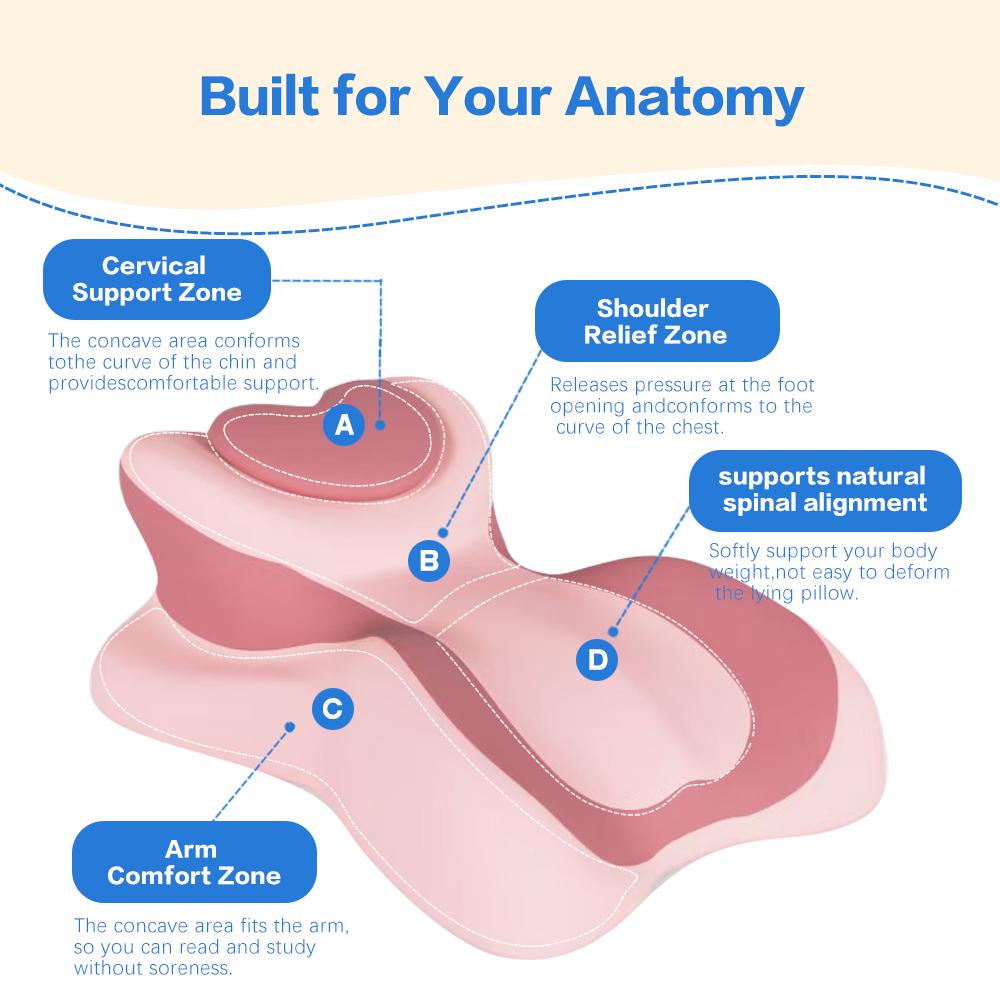 Ergonomic Heart-Shaped Memory Foam Chest Support Pillow