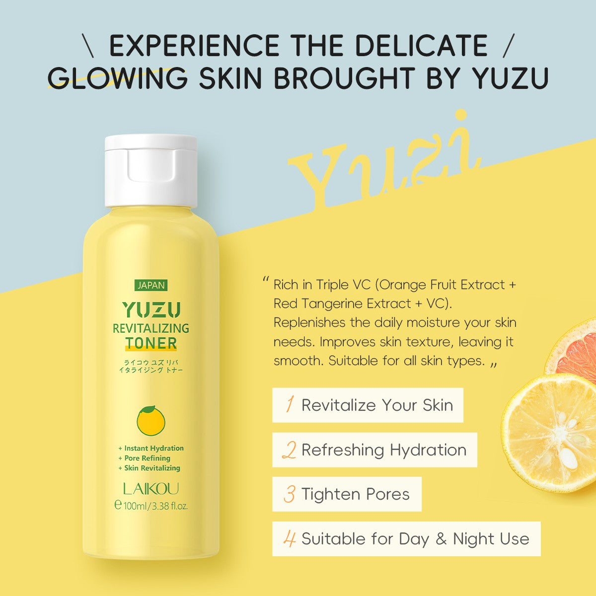Grapefruit Hydrating Facial Lotion 100ml - Moisturizing Toner for All Skin Types