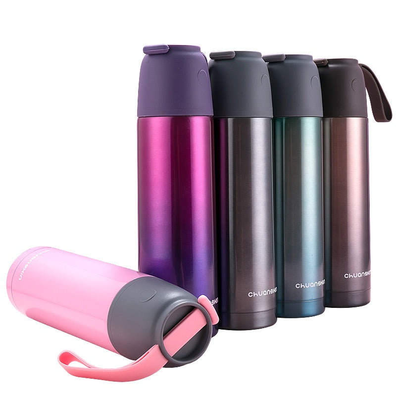 Insulated Stainless Steel Thermos Cup with Large Capacity - Multiple Colors