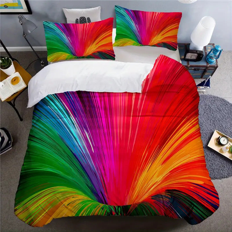 Digital Printing Down Quilt Cover Set Modern Comfort 3pcs Multiple Sizes