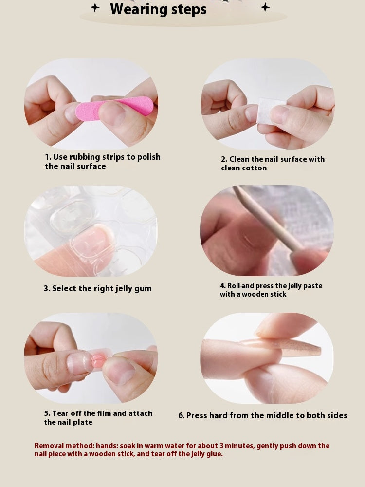 French Rose Nail Tips Set - Short Temperamental Fake Nails for Nail Art