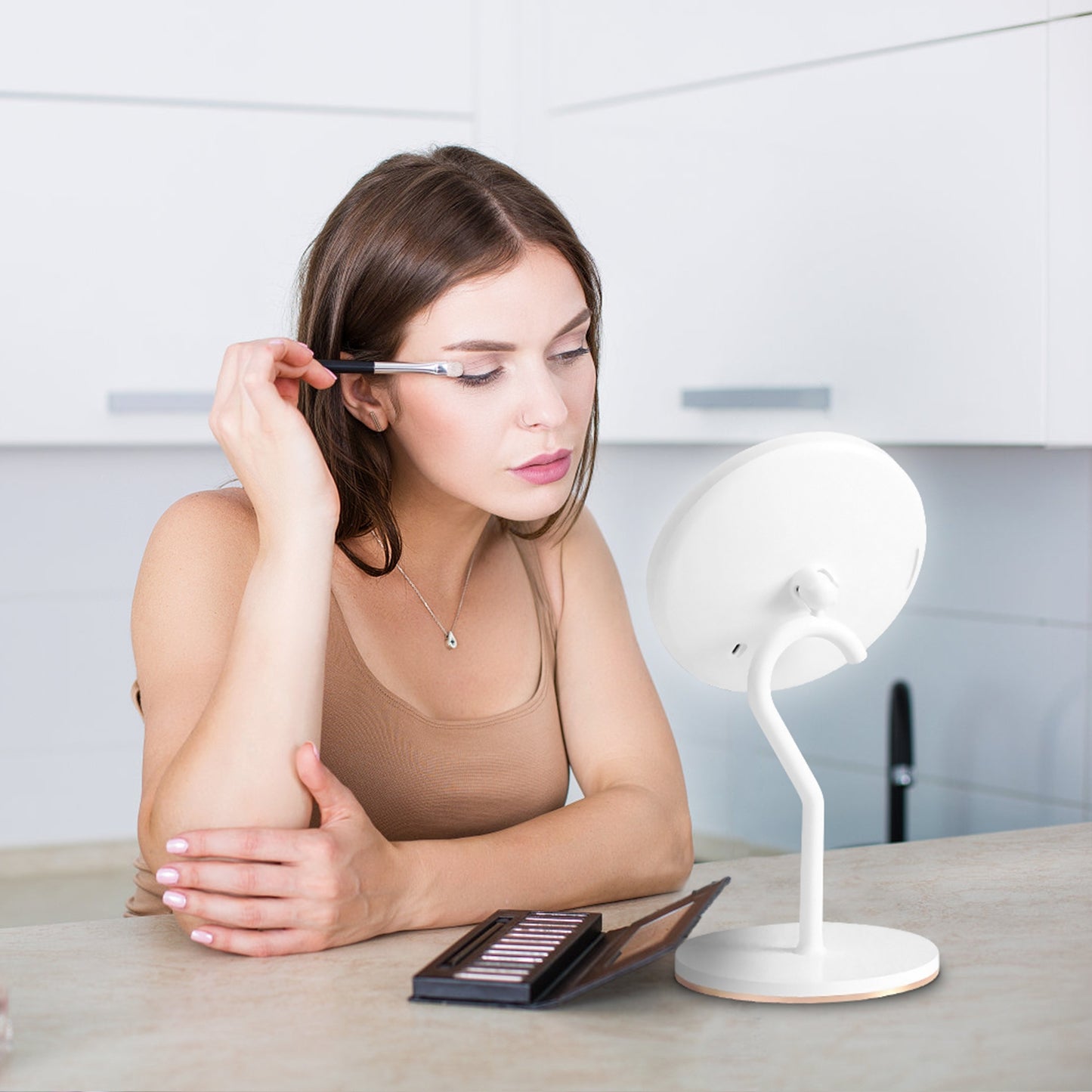 5X Magnifying LED Makeup Mirror, Rechargeable Vanity Mirror with 3 Light Colors
