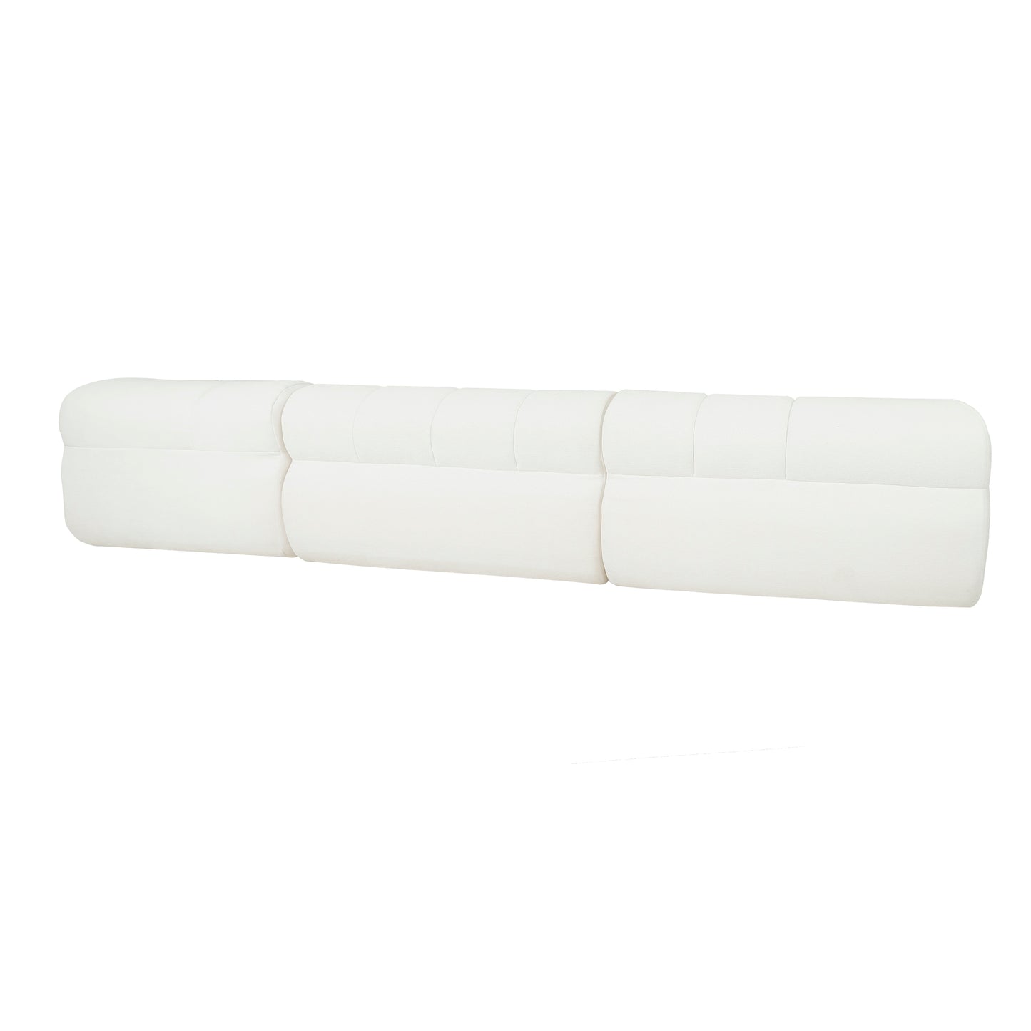 L-Shaped Sectional Sofa - 122" Beige Foam & Polyester Set