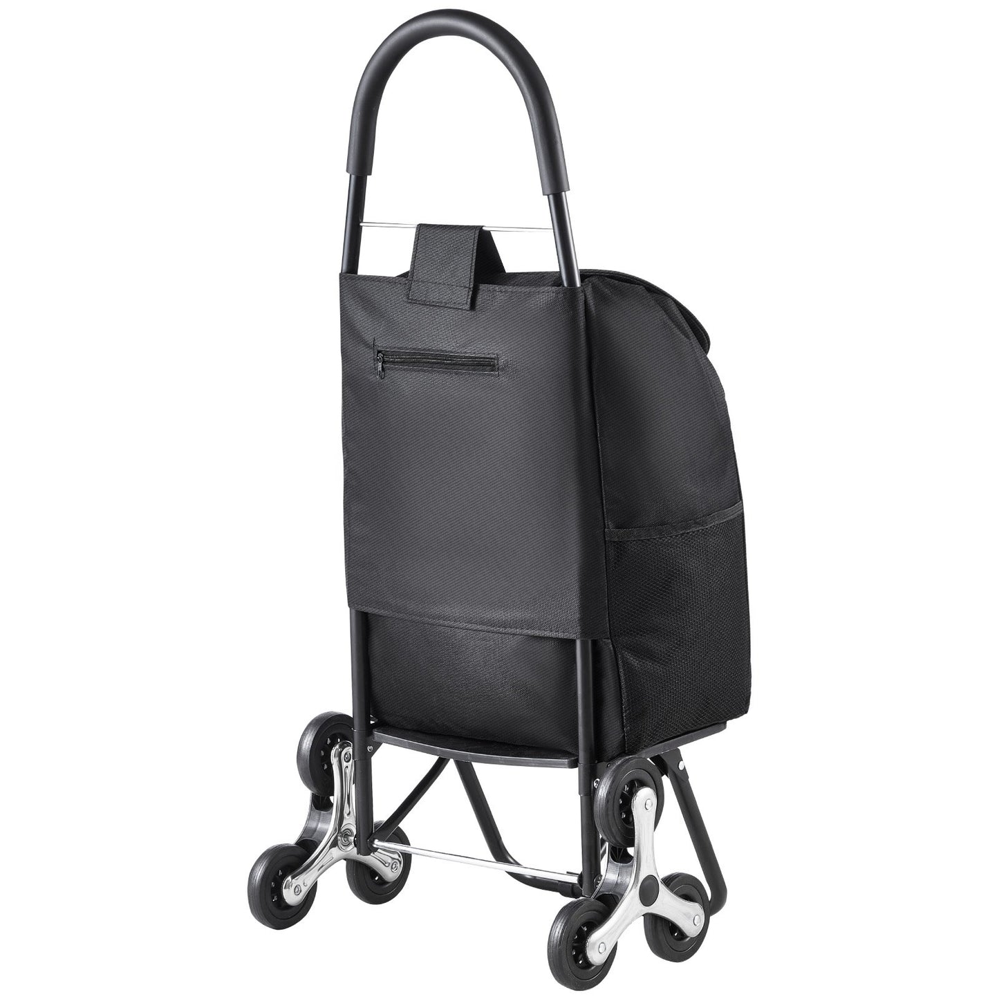 Foldable Stair Climbing Shopping Cart 36L with 6 Wheels and Storage Bag - Black