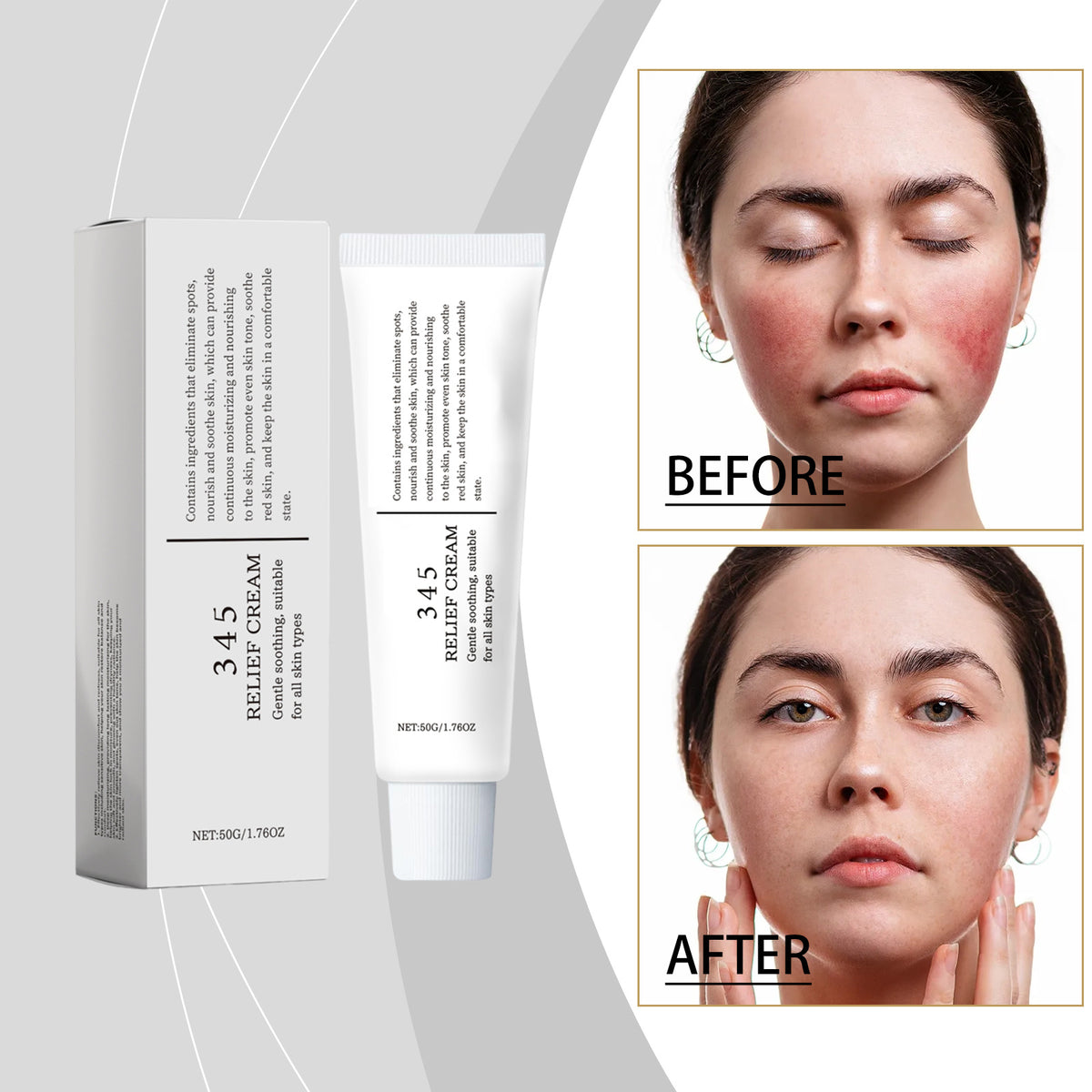 Moisturizing Face Cream with Hyaluronic Acid & Aloe 50g - Soothing Skin Care