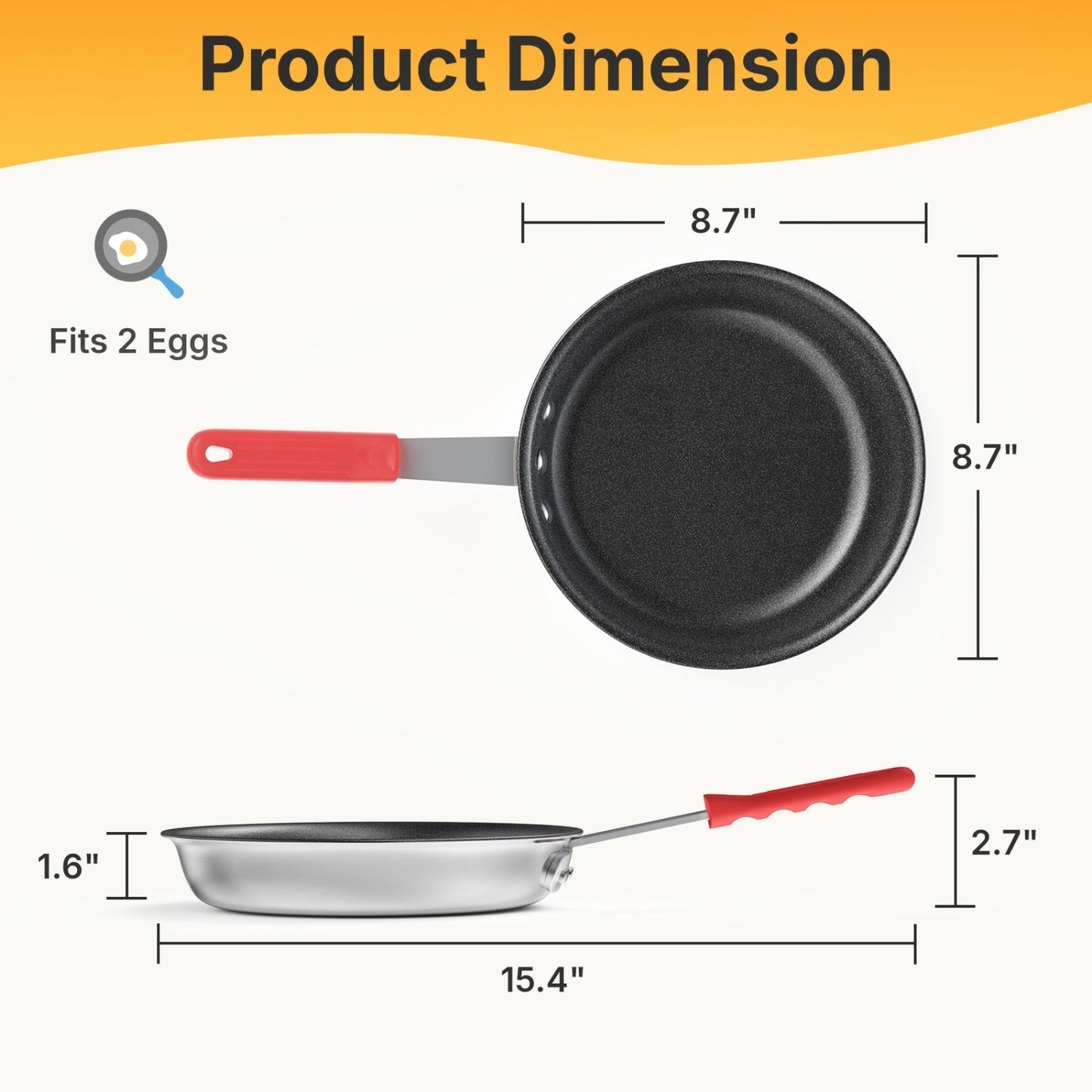 Ceramic Nonstick Frying Pan - Oven & Dishwasher Safe Skillet