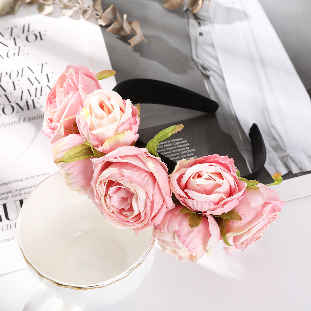 Rose Hair Wreath Headband - Multiple Colors