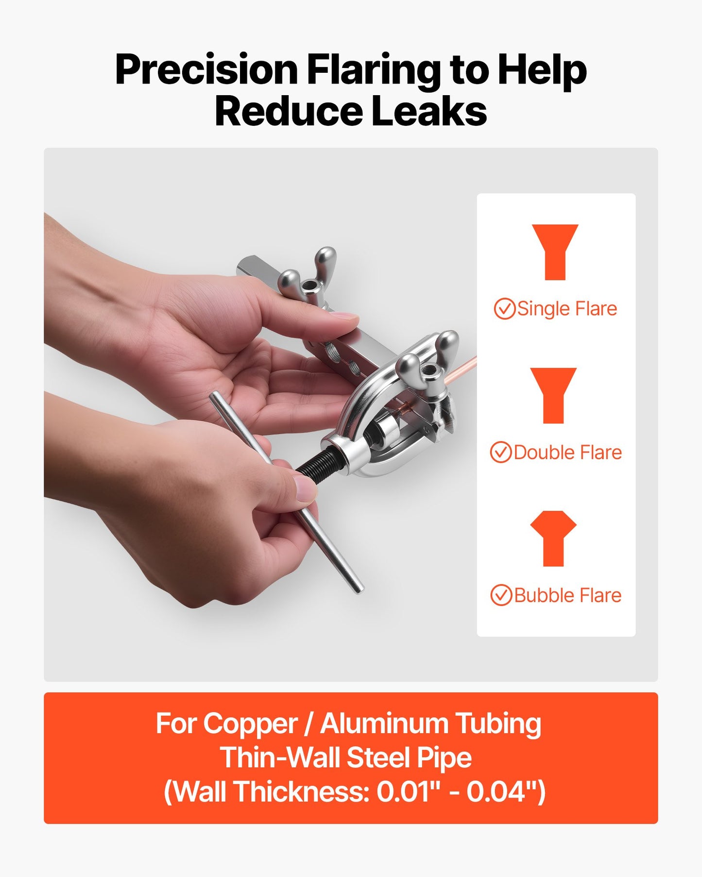 Brake Line Repair Kit with Flaring Tool, Copper Coated Tubing & Fittings