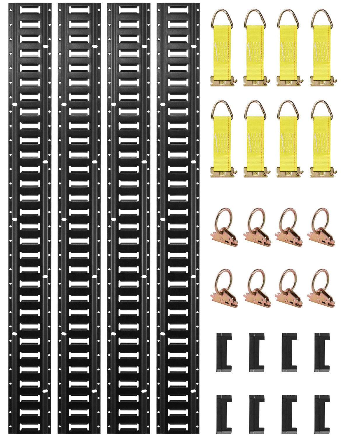 Heavy-Duty E Track Tie-Down Rail Kit - 30PCS Cargo Securing System