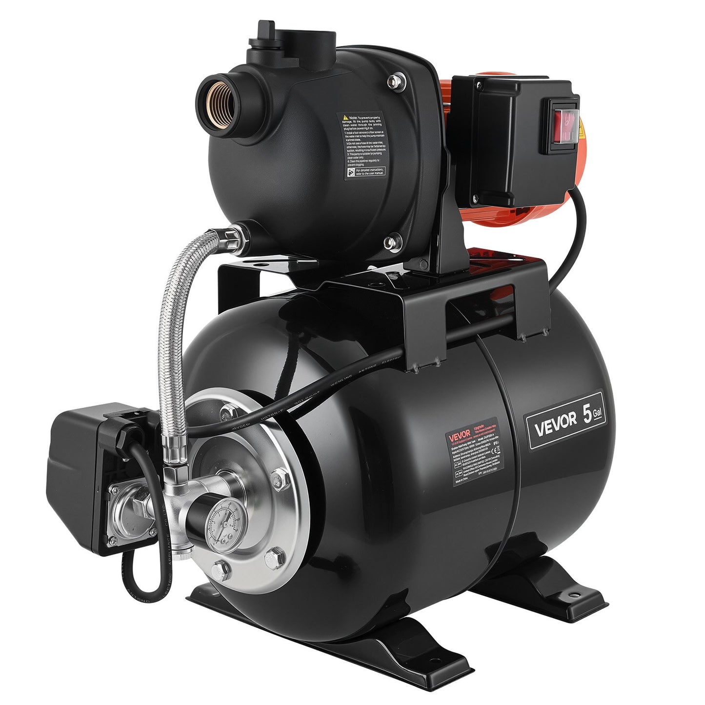 Shallow Well Pump with Pressure Tank 120V 1320 GPH Garden Irrigation System
