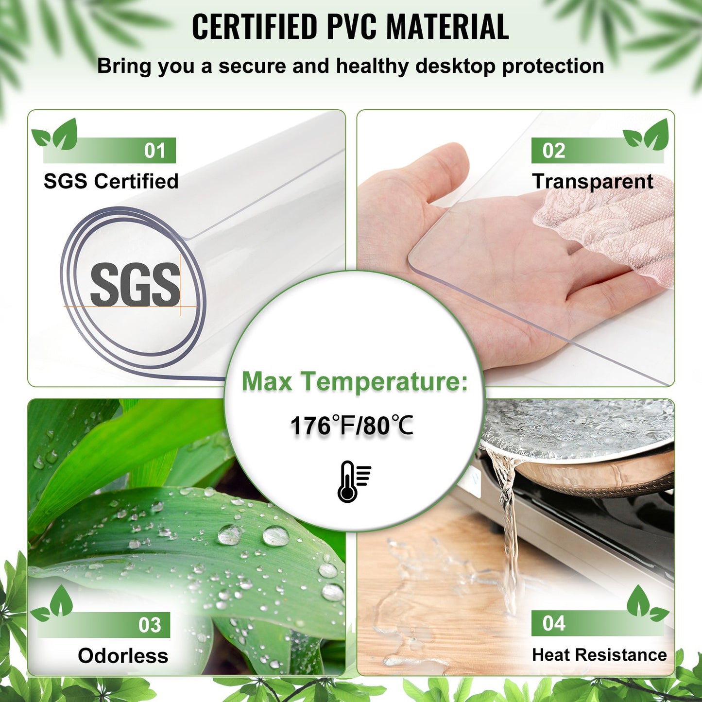 Clear Table Cover Protector - 42x96 Inch PVC Table Pads