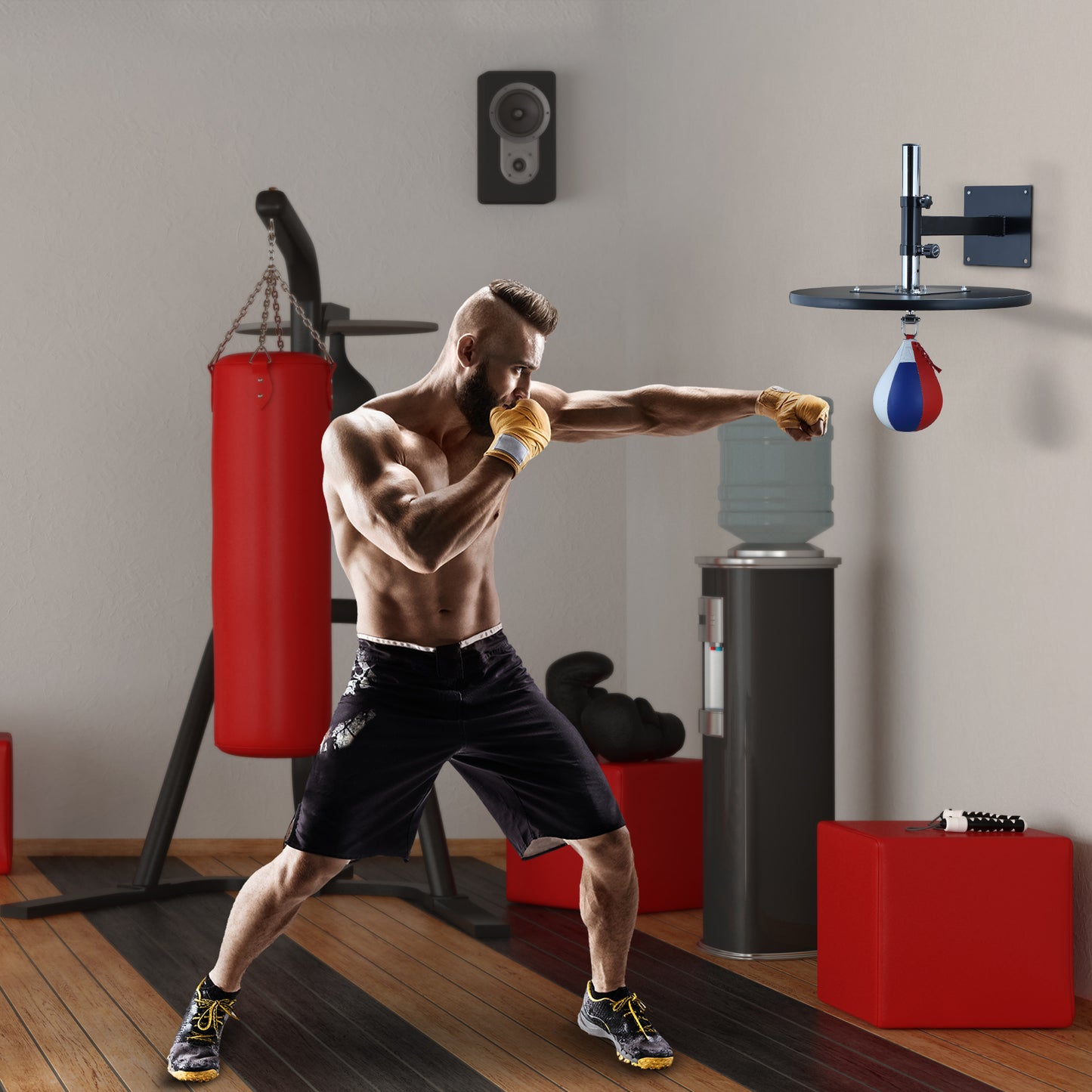 Adjustable Speed Bag Wall Mount - Heavy-Duty Boxing Training Equipment