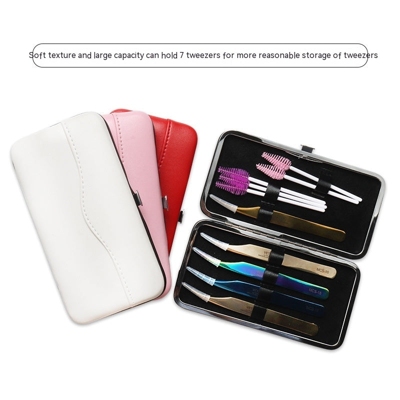 Eyelash Tweezers Storage Bag for False Eyelashes - Black, White, Pink, Red