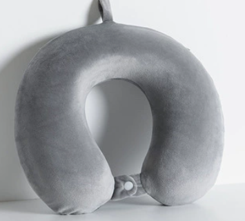 Memory Foam U-Shaped Travel Neck Pillow with Soft Velvet Cover – Cervical Support for Car, Airplane, Office Nap