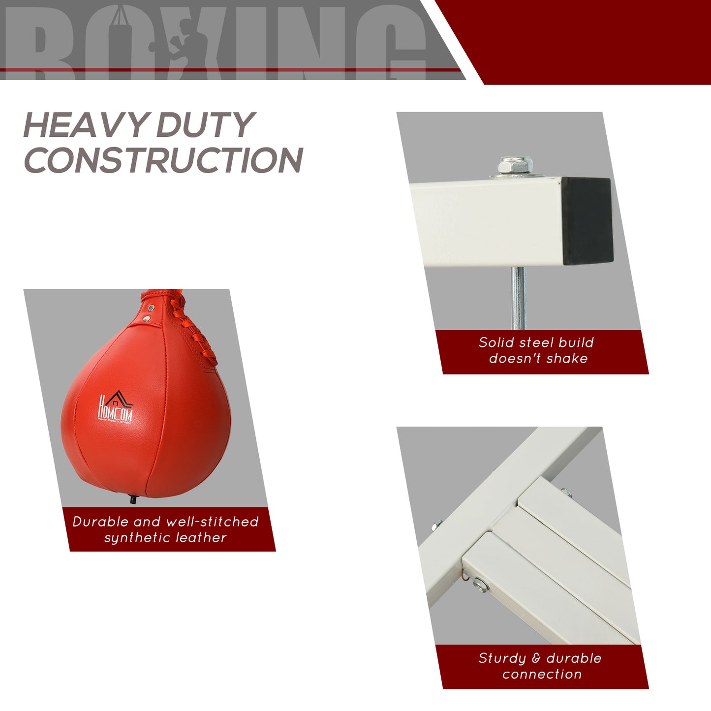 Adjustable 2-in-1 Punching Bag Stand with Weighted Base - White