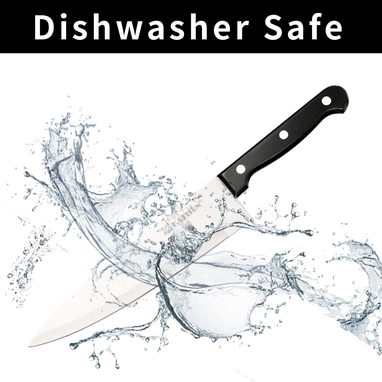 19-Piece Kitchen Knife Set with Built-in Sharpener - Black