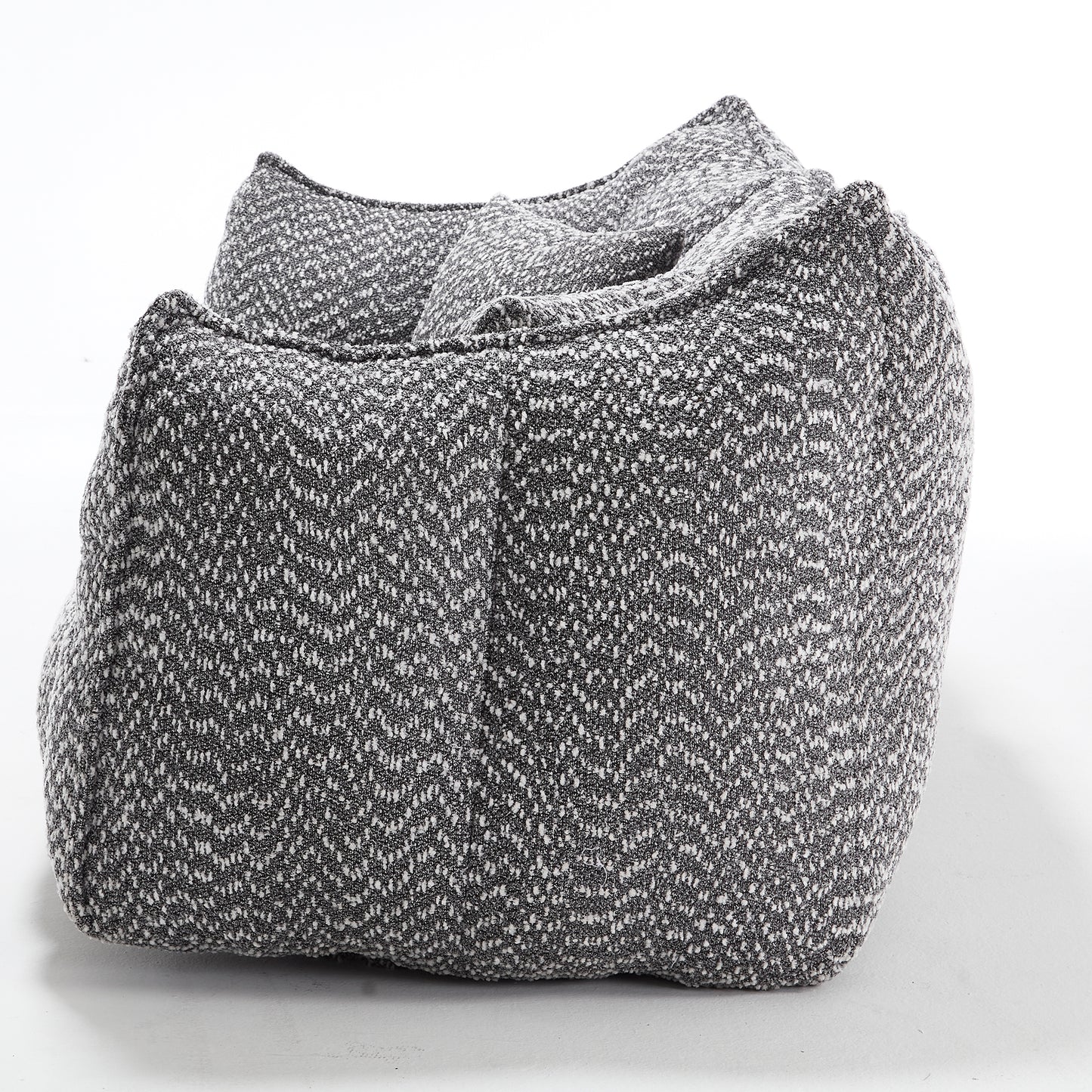 Soft Grey Beanbag Chair with Foam Core - Comfortable Recliner for 2