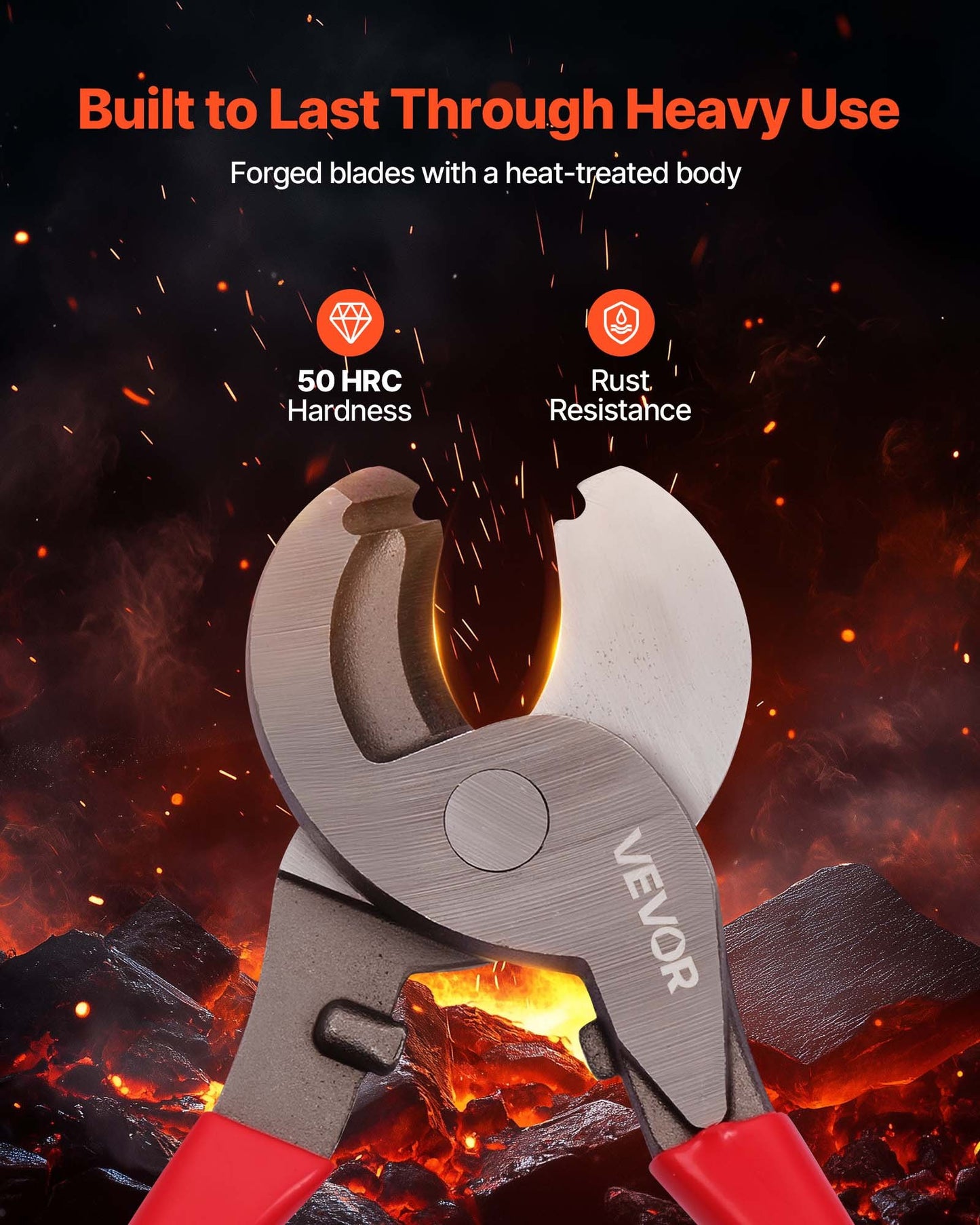 High Leverage Cable Cutter 9-1/4 Inch Heavy Duty Pliers for Aluminum Copper Wires