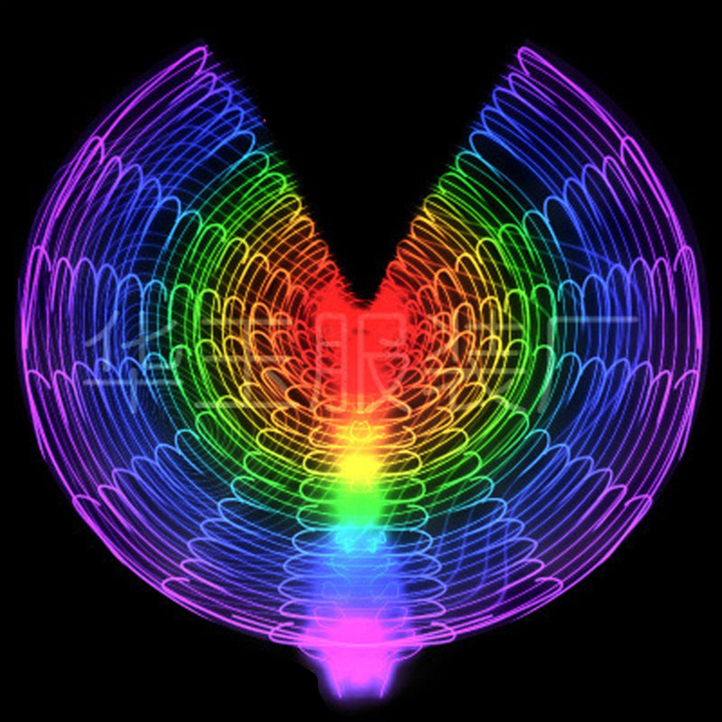 LED Light Up Wing For Adults 9.8FT Polyester Glowing Belly Dance