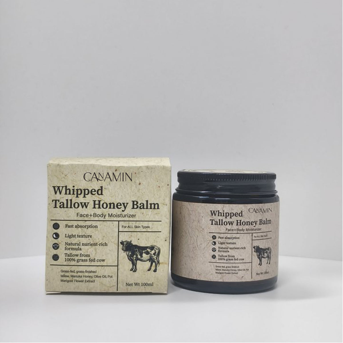 Grass Fed Cow Fat & Honey Moisturizing Cream 100g
