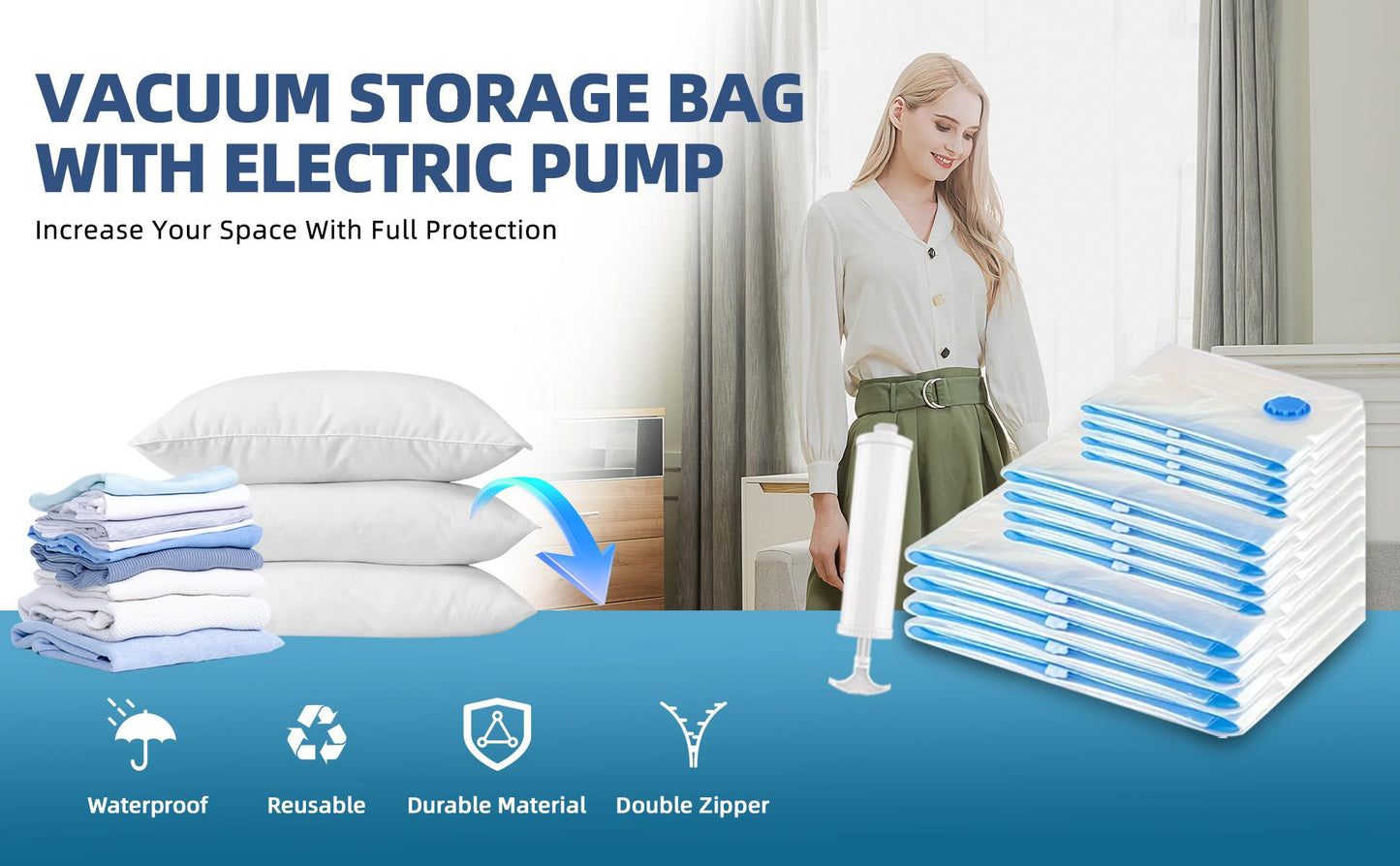 Eco-Friendly Clothes And Bedding Space-Saving Compression Bags, 4