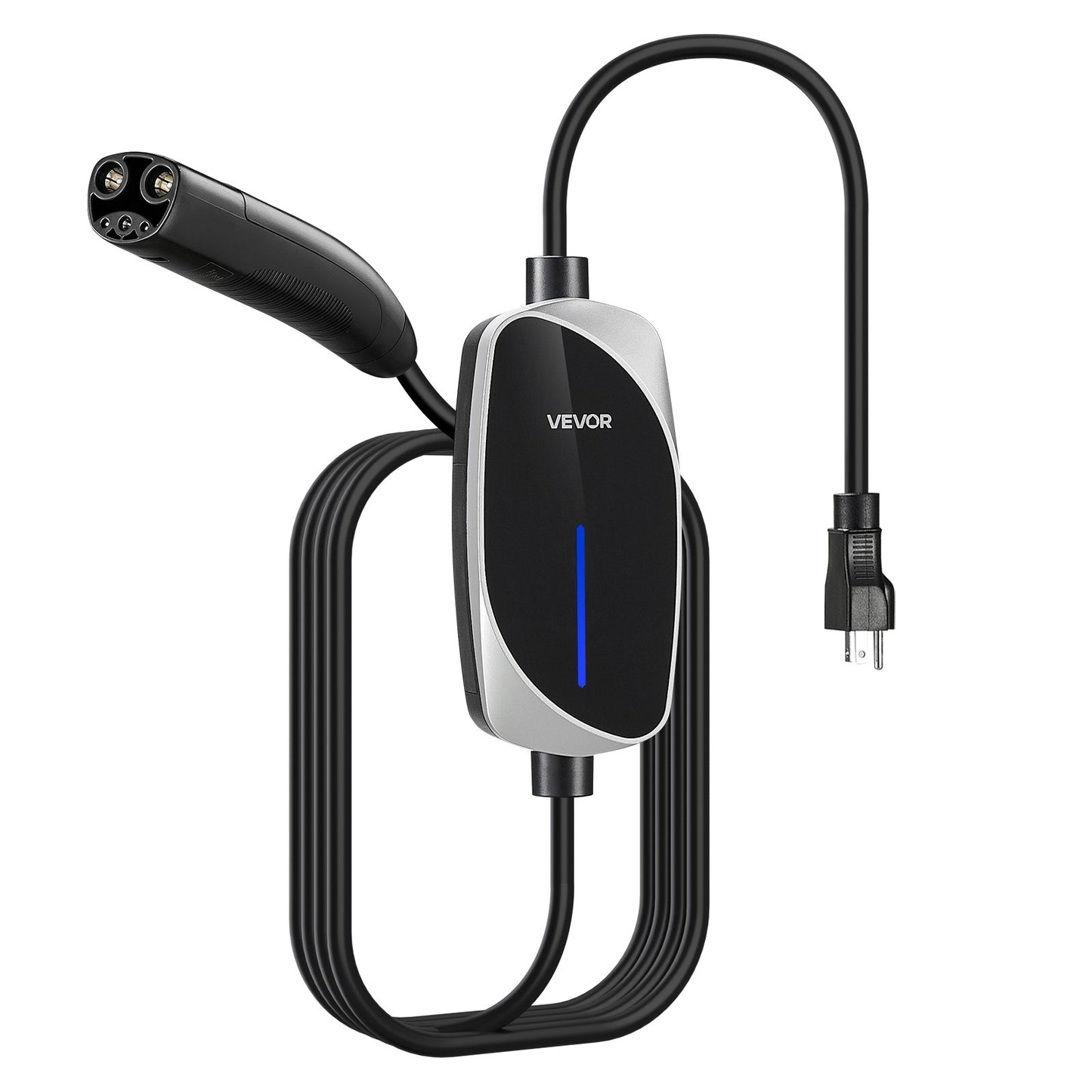 Portable Level 2 Tesla EV Charger 16A 25ft Cable NEMA 6-20P Black