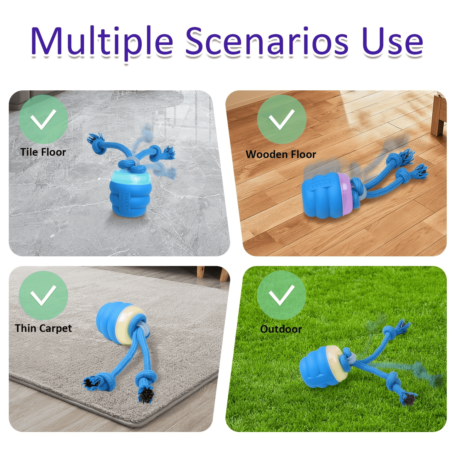 Smart Interactive Dog Toy Ball with Chew Rope for Small to Large Dogs - Boosts Intelligence & Exercise