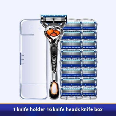 Men's 5-Layer Manual Razor Shaver with Blade Refills