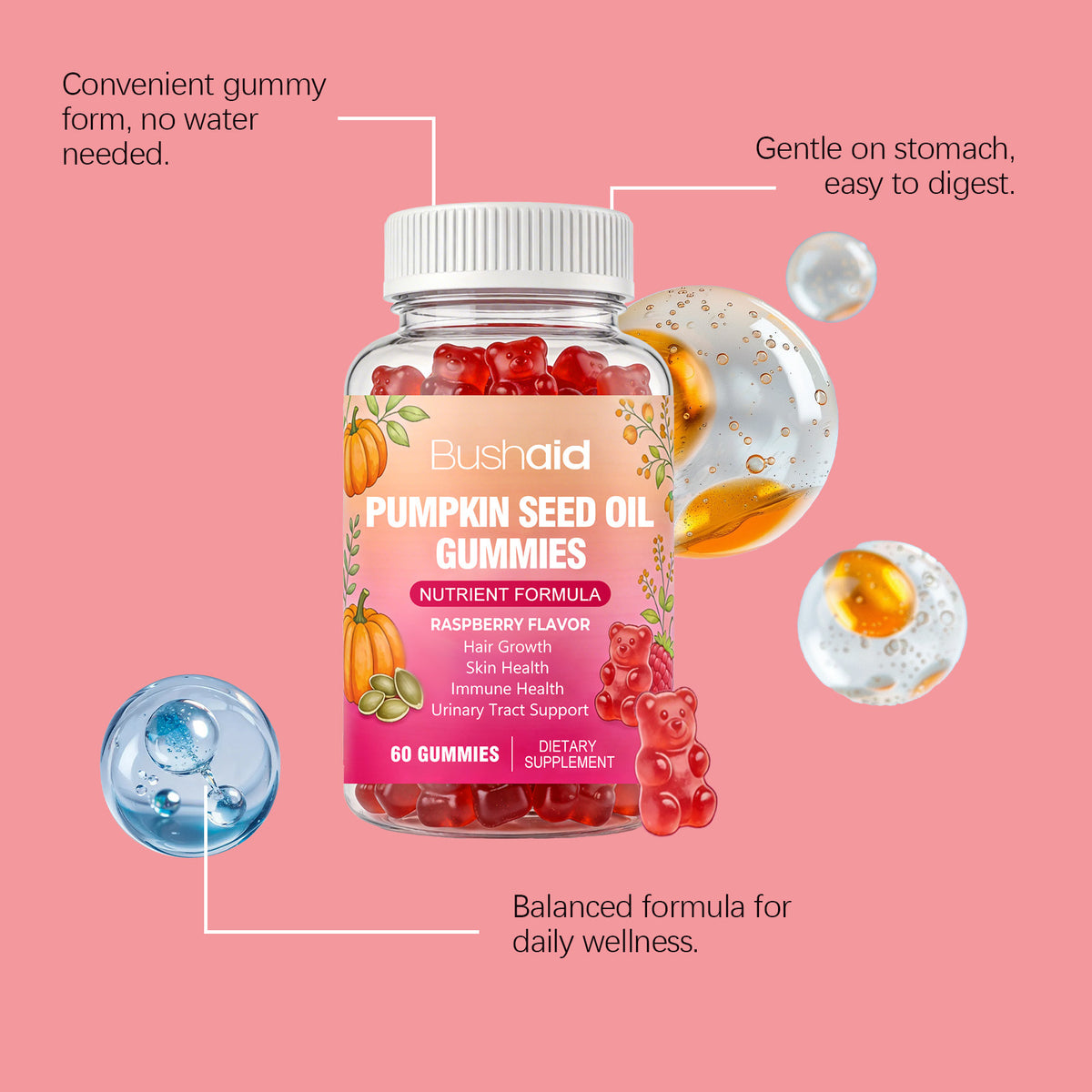 Biotin Hair Gummies for Nourishment - 60 Gummies for Healthy Hair