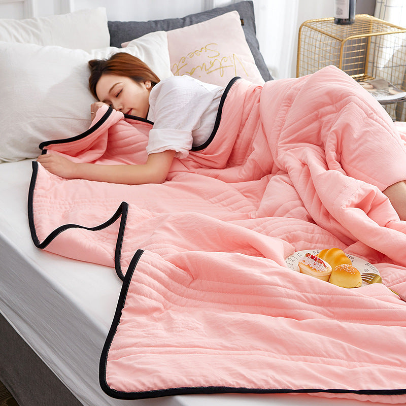 Washed Cotton Summer Quilt - Solid Color, Light & Breathable Bedding