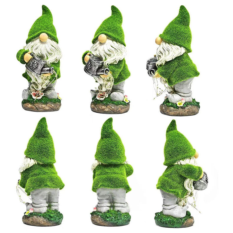 Solar Flocking Garden Resin Ornament for Lawn & Outdoor Decor