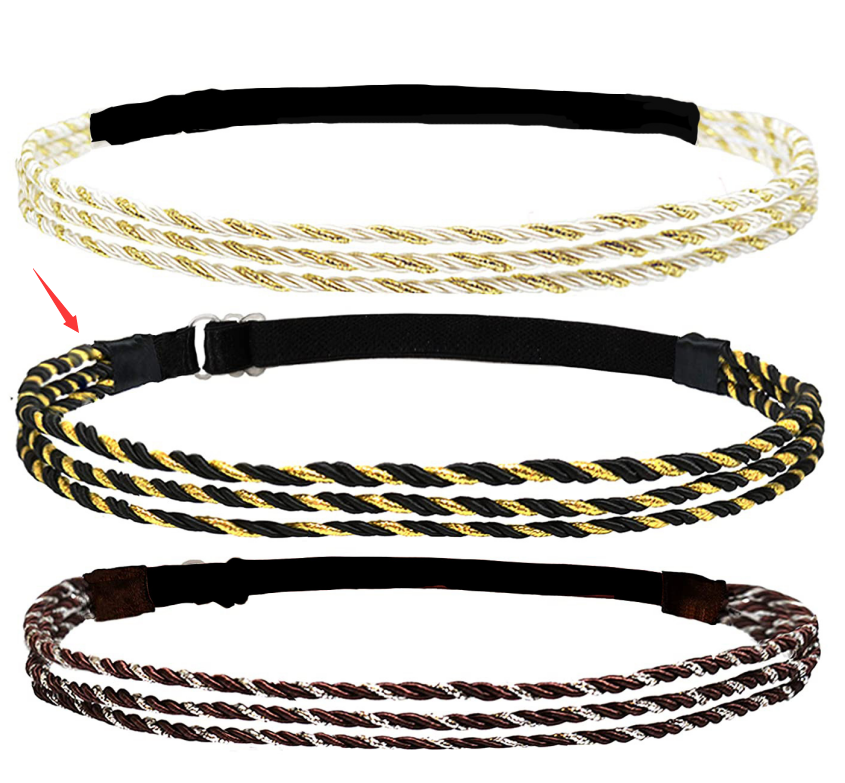 Adjustable Elastic Woven Headband with Twisted Design for Unisex Hair Styles