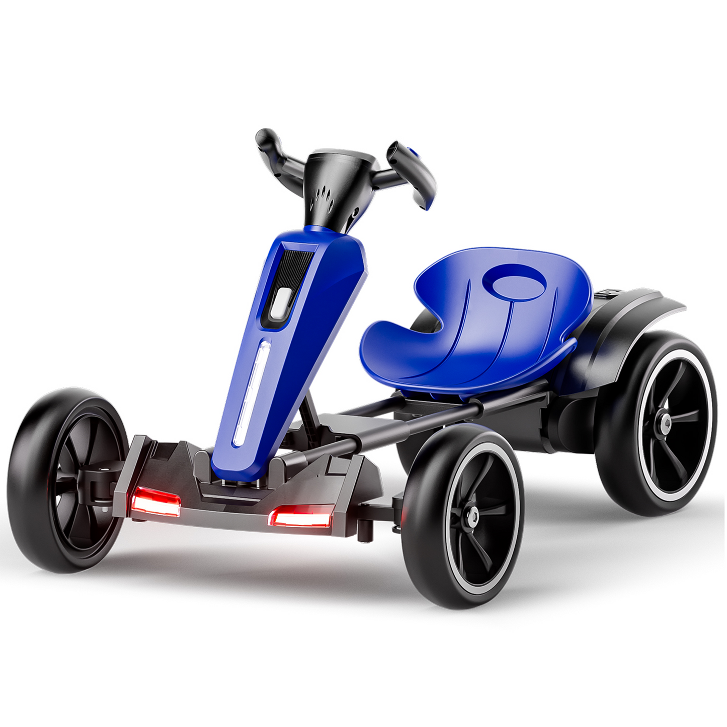 12V Electric Kids Pedal Go Kart - Adjustable Blue Ride-On Toy