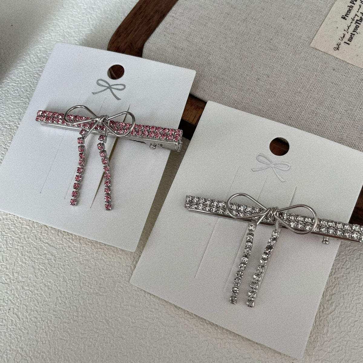 Rhinestone Side Bobby Pin - Bow