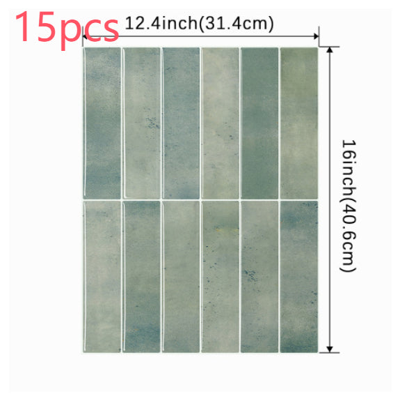 Waterproof 3D Self-Adhesive Wall Sticker for Kitchen Bathroom - High Temp Resistant