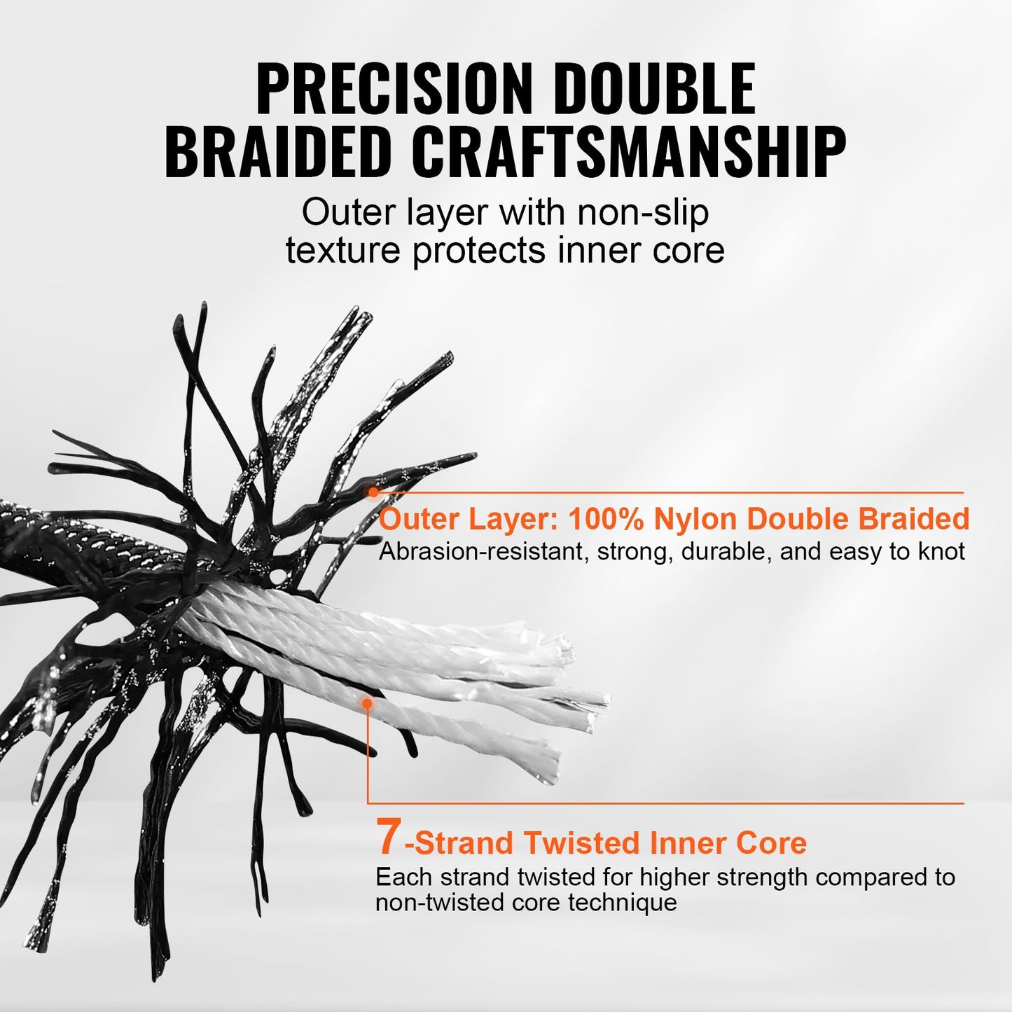 Braided Nylon Climbing Rope 3/16 Inch x 1000 Feet Heavy-Duty Outdoor Rigging Rope