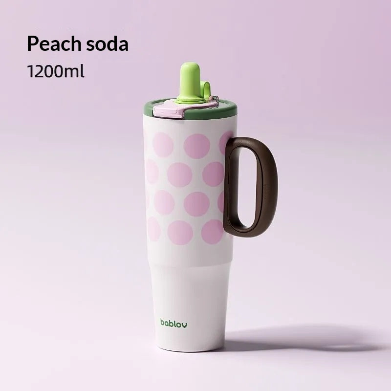 Insulated Large Capacity Water Bottle with Ceramic Liner - Portable & Heat Retaining