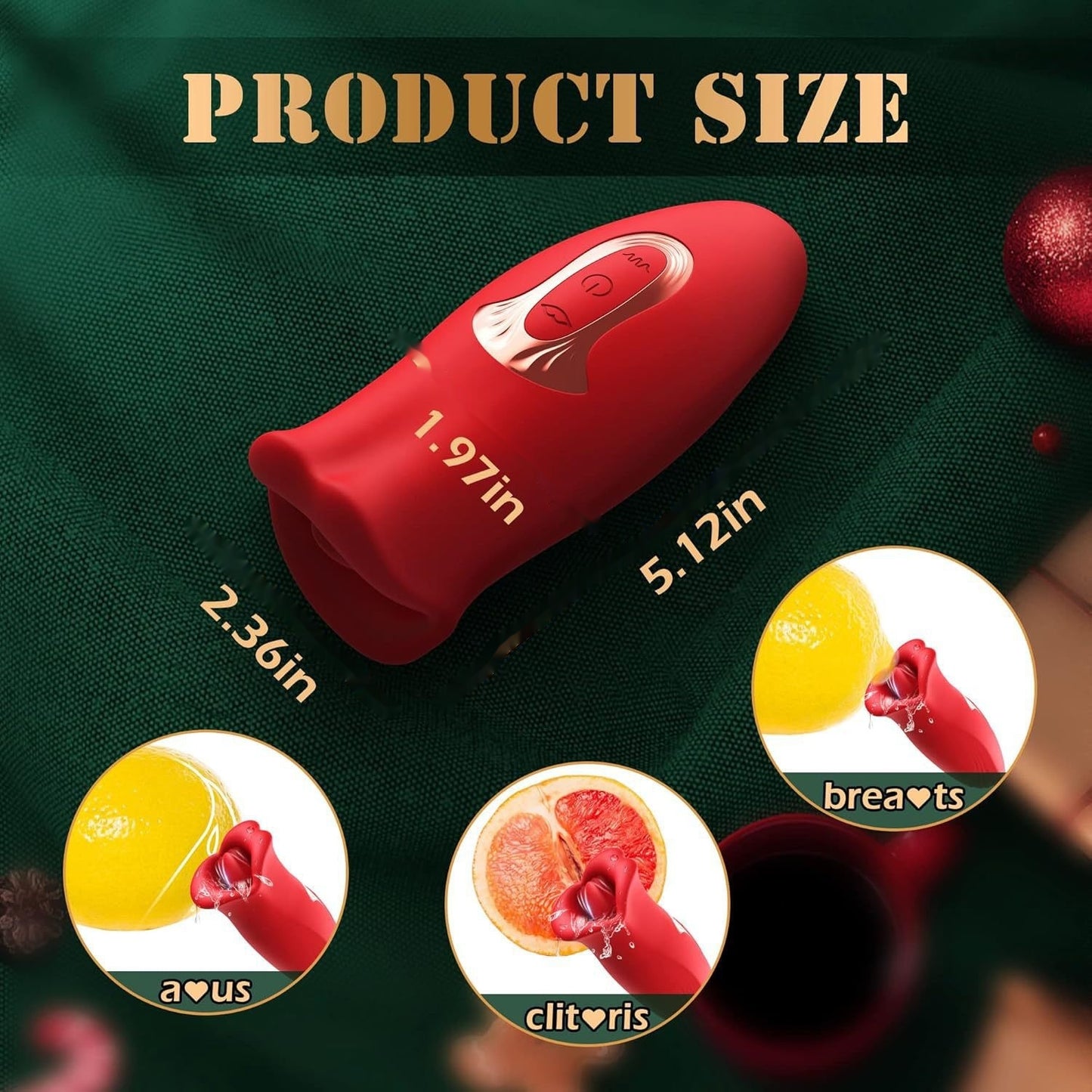 Three-in-One Female Mouth Toy - Red, Adult Wellness, Manual Control