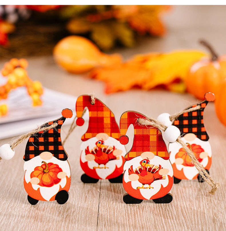 12-Pack Harvest Season Wooden Pendant Decorations - Festive Home & Party Decor