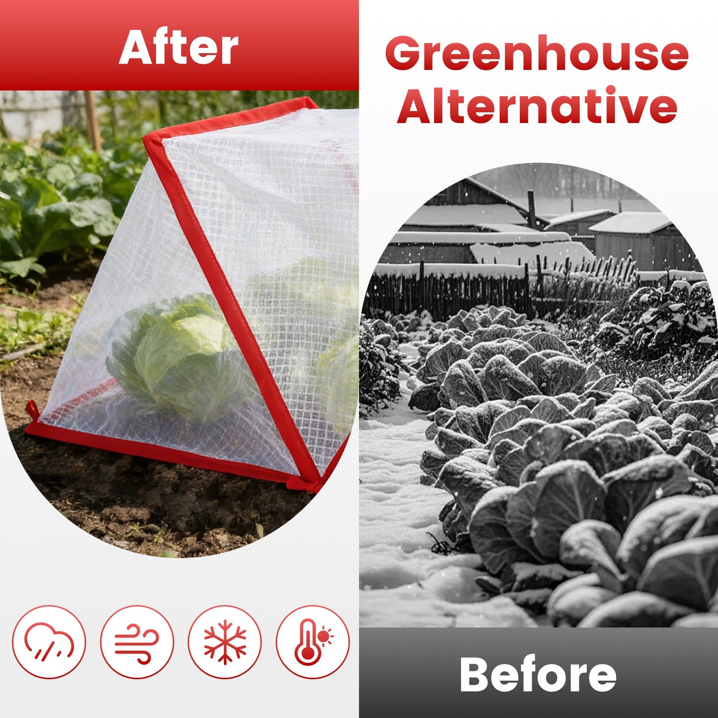 4 Pack Garden Plant Covers Frost & Animal Protection - Greenhouse Net Guards