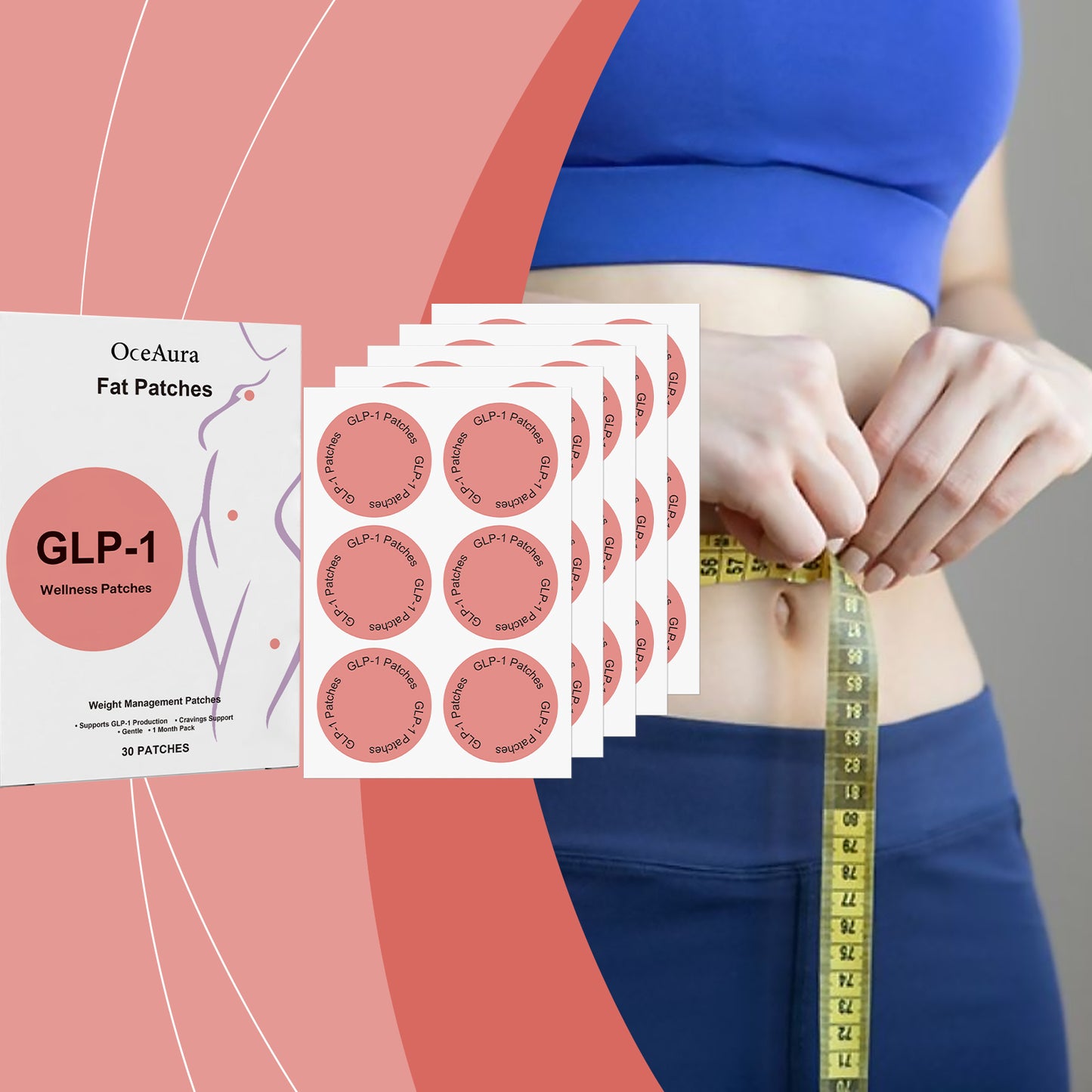 Body Care Shaping Patches - 30pcs Peach Kernel & Hexapeptide Formula