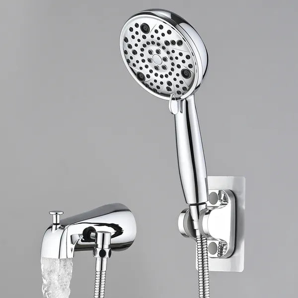 8-Setting High-Pressure Handheld Shower with Hose & Diverter, All-Metal Bathroom Fixture
