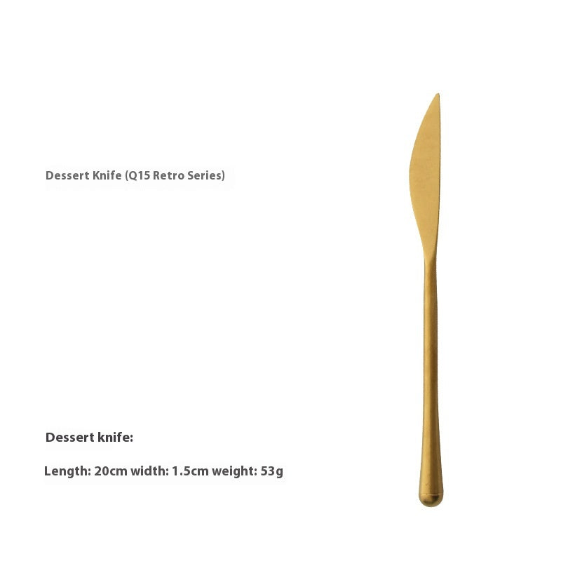 Stainless Steel Stir Knife Fork Spoon Set - Japanese-Style Distressed Kitchen Utensils