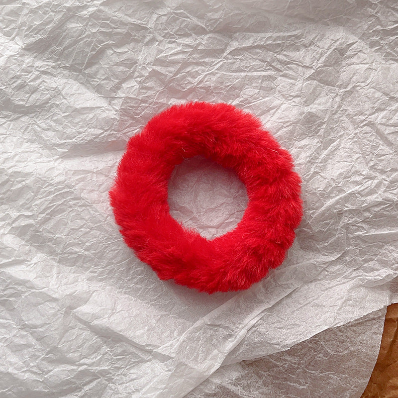 Cute Plush Elastic Hair Scrunchie - Soft Large Intestine Style Hair Band