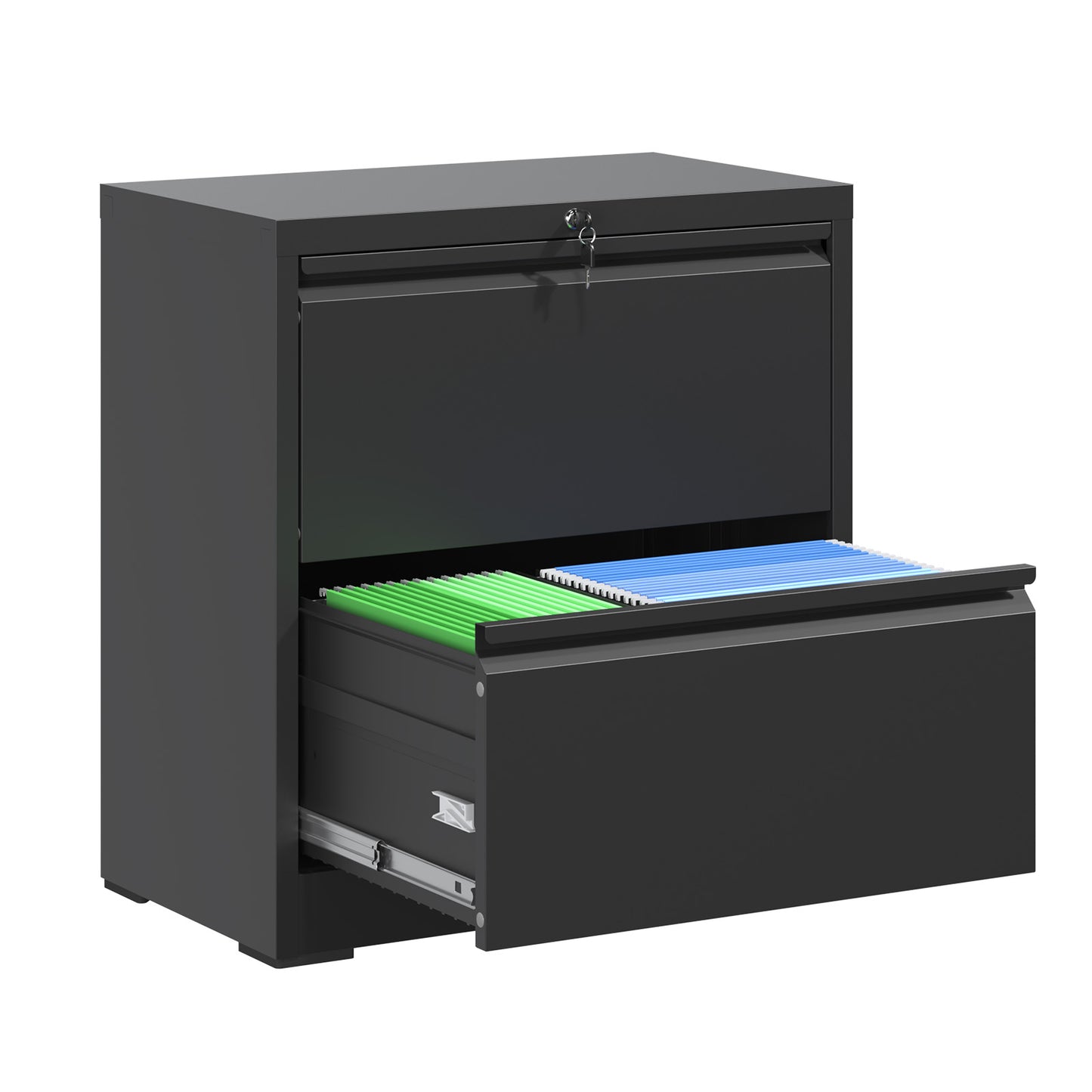 2 Drawer Lateral File Cabinet With Lock, Metal Filing For Home