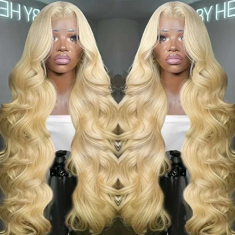 Light Gold Big Wave Lace Wig Head Cover for Synthetic Hair Extensions