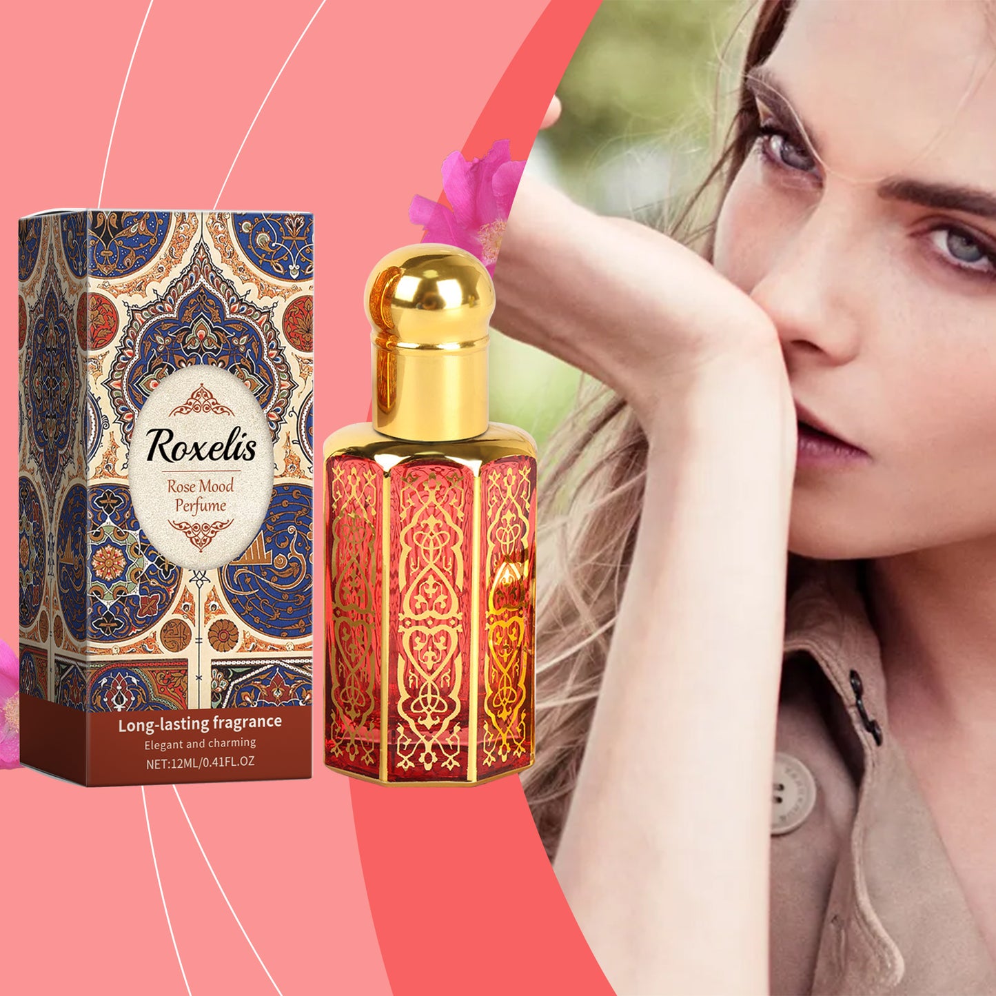 Arabian Rose Roll-On Perfume Oil - Long-Lasting Floral Fragrance 12ml