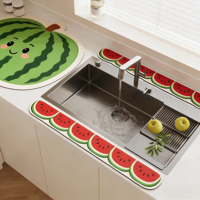 Cartoon Absorbent Drainage Mat for Kitchen Countertop - Set of 3